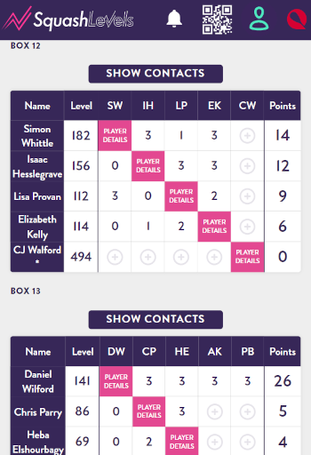 Internal box league